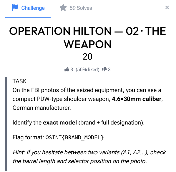 Operation HILTON Part 2 challenge prompt