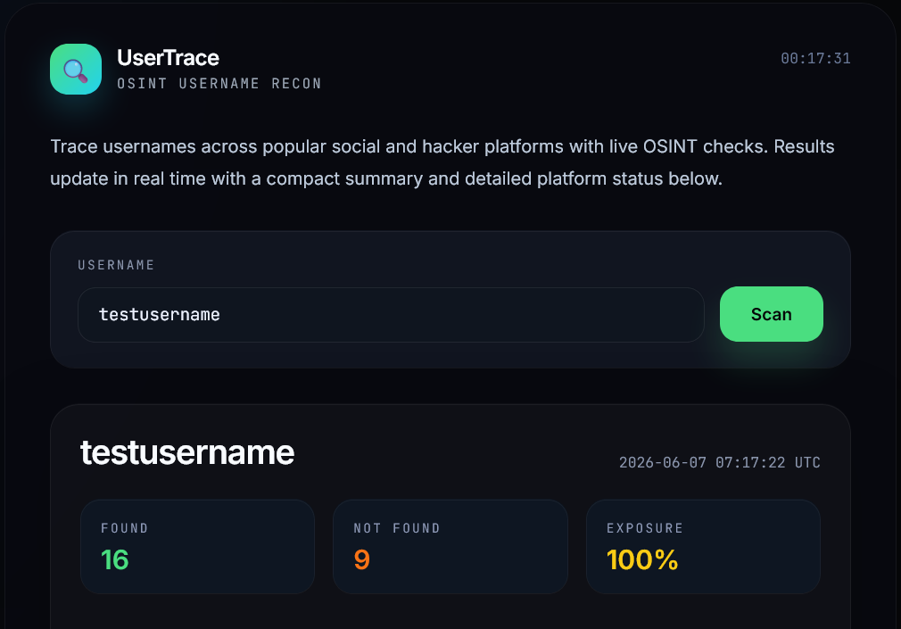 UserTrace preview
