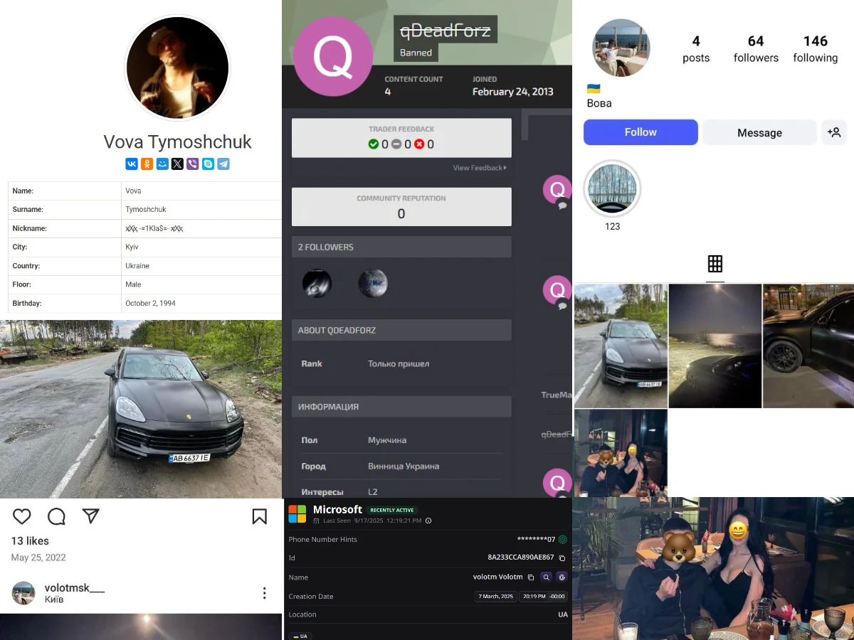 Instagram post showing vehicle with licence plate AB 6637 IE and VIN number